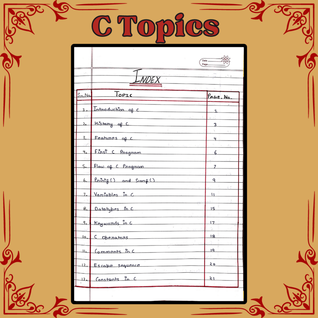 C Handwritten Notes - topperworld