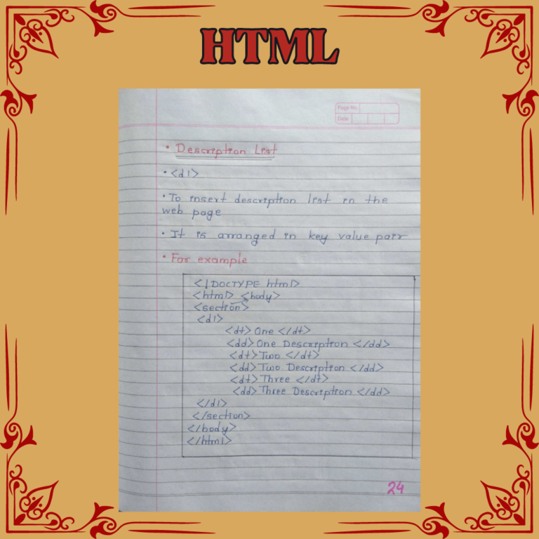 HTML Handwritten Notes - topperworld