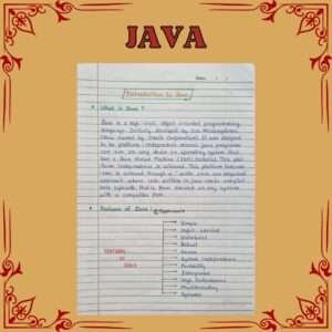 JAVA Handwritten Notes - topperworld