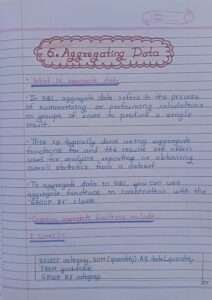 SQL Handwritten Notes - topperworld