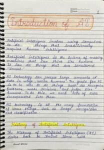 Artificial Intelligence Handwritten Notes - Topperworld